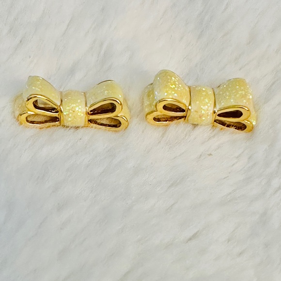 Kate Spade Bow Stud Earring in Iridescent Glitter - Picture 2 of 3